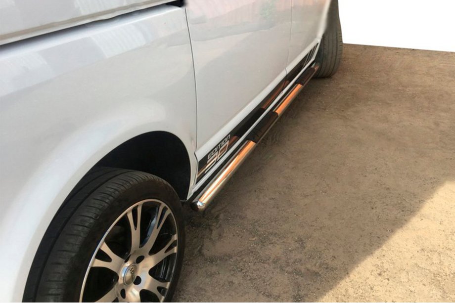 Volkswagen T6 2015-2024 Seitliche Rohre (2 Stk., Edelstahl) 60mm, Langversion Foto 12