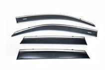 Skoda Rapid 2012-2019 Windabweiser mit Chromleiste SD (4 Stk, Niken) Foto 8