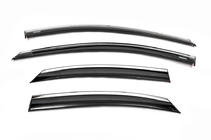 Ford Focus II 2005-2008 Windabweiser mit Chromleiste SD/HB (4 Stk, Niken) Foto 3