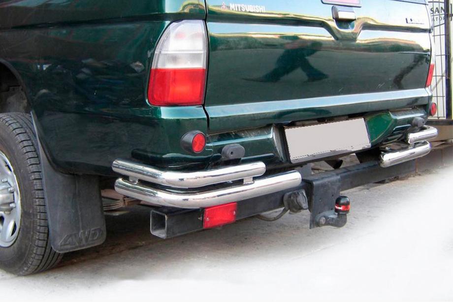 Mitsubishi L200 1996-2006 Hintere Eckschutzrohre AK003-Double (2 Stk., Edelstahl) Image