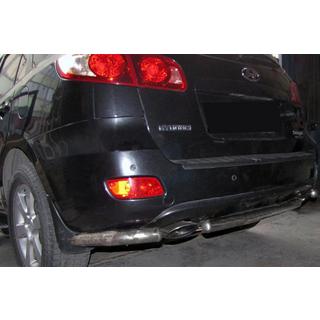 Hintere Eckschutzrohre mit Mittelteil AK0073 (2 Stk., Edelstahl) Hyundai Santa Fe 2 2006-2012