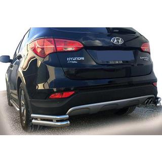 Hintere Eckschutzbügel AK-003 Doppel (Edelstahl) Hyundai Santa Fe 3 2012-2018