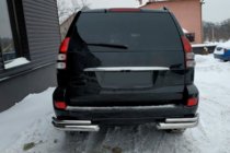 Toyota Land Cruiser Prado 120 2002-2009 Hintere doppelte Eckschutzrohre AK003-2 (2 Stk., Edelstahl) Foto 2
