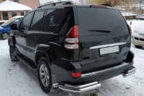 Toyota Land Cruiser Prado 120 2002-2009 Hintere doppelte Eckschutzrohre AK003-2 (2 Stk., Edelstahl) Foto 3