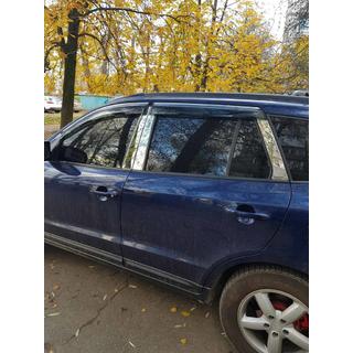 Edelstahl Türsäulen Zierleisten (6 Stk) Hyundai Santa Fe 2 2006-2012 Foto 2