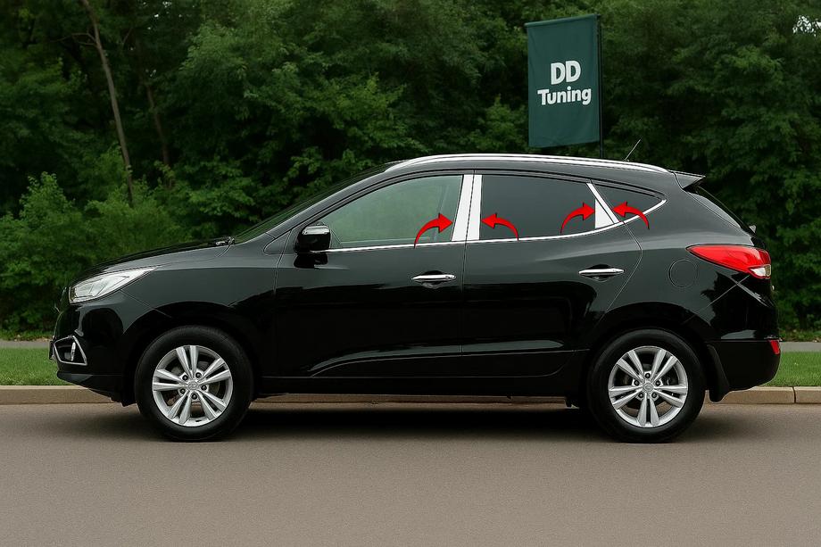 Hyundai IX-35 2010-2015 Edelstahl Türsäulen Zierleisten (8 Stk) Image