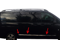 Mercedes Vito/V-class W447 2014- Türleisten Chrom (6-teilig, Edelstahl) Lang, 1 Schiebetür Foto 1