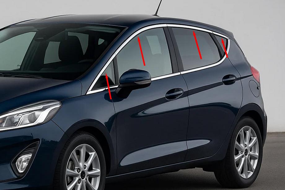 Ford Fiesta 2017- Fensterzierleisten oben Edelstahl (8 Stk) Image