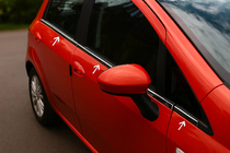 Nissan Micra K12 2003-2010 Fensterrahmen Blenden Edelstahl (6 Stk) Foto 1