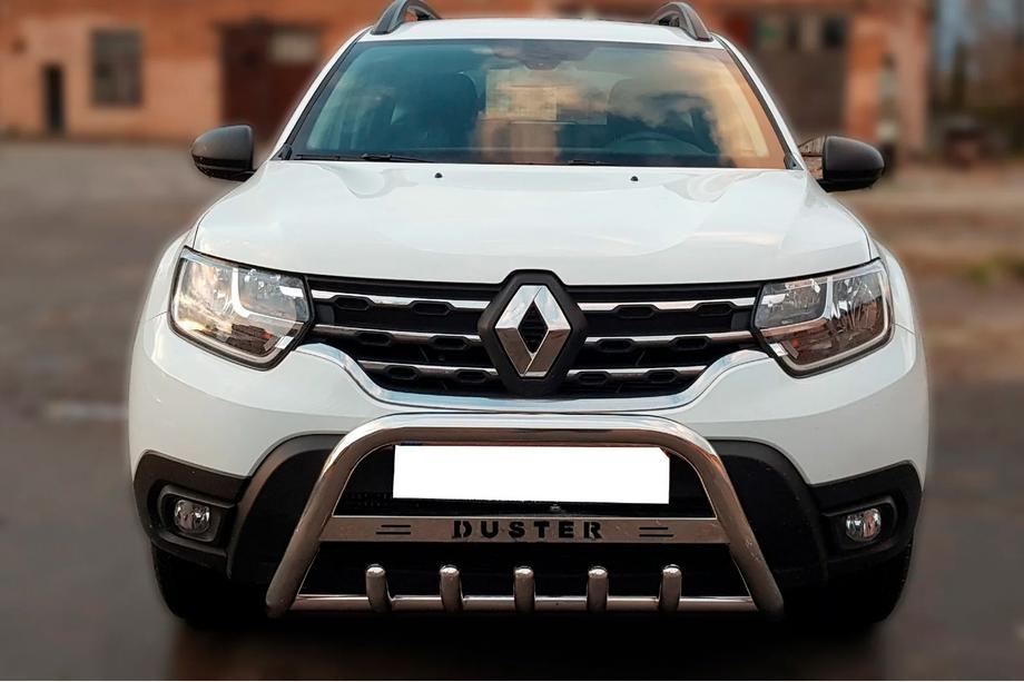 Renault Duster 2018-2024 Frontbügel mit Schriftzug WT004 (Edelstahl) Image