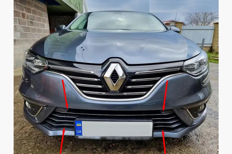 Renault Megane IV 2016-2025 Edelstahl Stoßstangenschutz 2016-2021 (7-tlg) Image