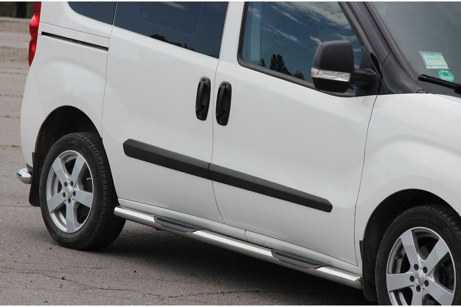 Opel Combo 2012-2018 Seitliche Rohre (2 Stk., Edelstahl) 70 mm, kurzer Radstand Image