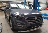 Hyundai Tucson TL 2016-2021 Frontschutzbügel ST014 (Edelstahl) d60/42 Foto 2