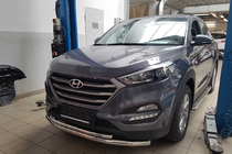 Hyundai Tucson TL 2016-2021 Frontschutzbügel ST014 (Edelstahl) d60/42 Foto 1