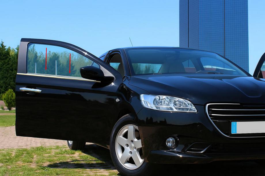 Peugeot 301 2012- Fensterumrandung Edelstahl 6 Stk, Carmos (mit Aussparung) Foto 7