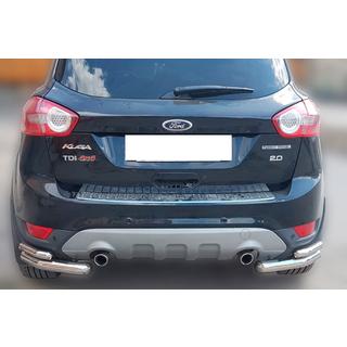 Hintere doppelte Eckschutzrohre AK003-double (2 Stk., Edelstahl) Ford Kuga 2008-2013 Foto 1