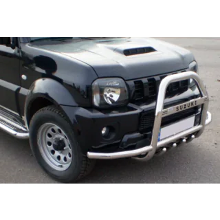Frontschutzbügel QT007-Exclusive (mit Schriftzug, Edelstahl) Suzuki Jimny 1998-2018 Foto 4