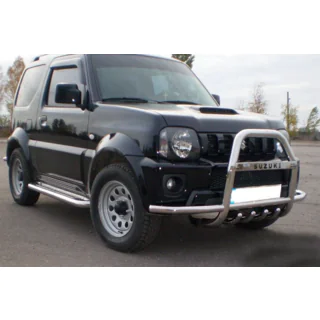 Frontschutzbügel QT007-Exclusive (mit Schriftzug, Edelstahl) Suzuki Jimny 1998-2018 Foto 2