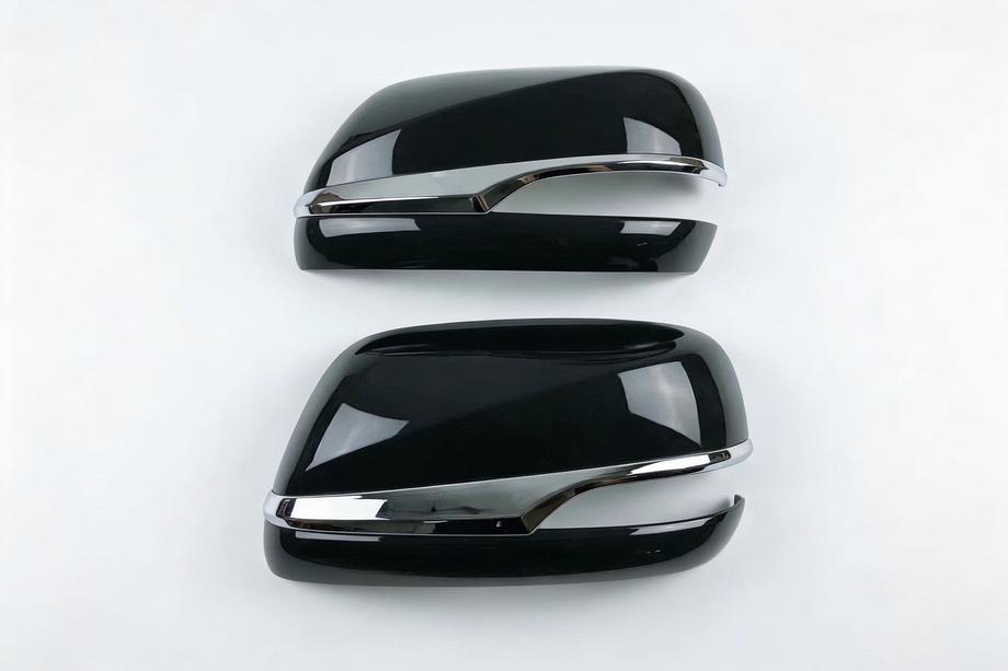 Toyota Land Cruiser 200 2007-2021 Spiegelabdeckungen (ohne Blinker, Stil 2016) Rechts, Schwarz Foto 2
