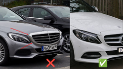 Mercedes C-class W205 2014-2021 Frontgrill Panamericana GT (für Avantgarde/AMG-Line/C43 AMG) 2018+, mit Kamera Foto 4
