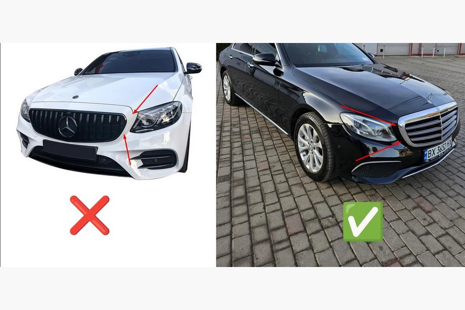 Mercedes E-class W213 2016-2023 Frontgrill Diamond (für Classic und Exclusive, 2016-2019) Mit Kameravorbereitung Foto 4