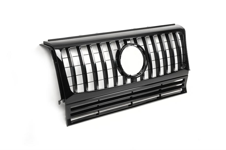 Mercedes G class W463 1990-2018 Frontgrill (GT, mit Chromleisten) Schwarz mit Chromstreifen Foto 5