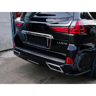 Heckstoßstangeneinsatz mit Chrom (2016+) Lexus LX570/450d 2008-2022 Foto 3