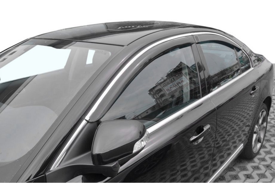 Volvo S80 2006-2016 Windabweiser mit Chromleisten (4 Stk, HIC) Image