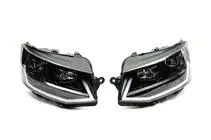 Volkswagen T6 2015-2024 Vorder-Scheinwerfer mit LED-Tagfahrlicht Schwarz (2015-2019, 2 Stk.) Foto 3