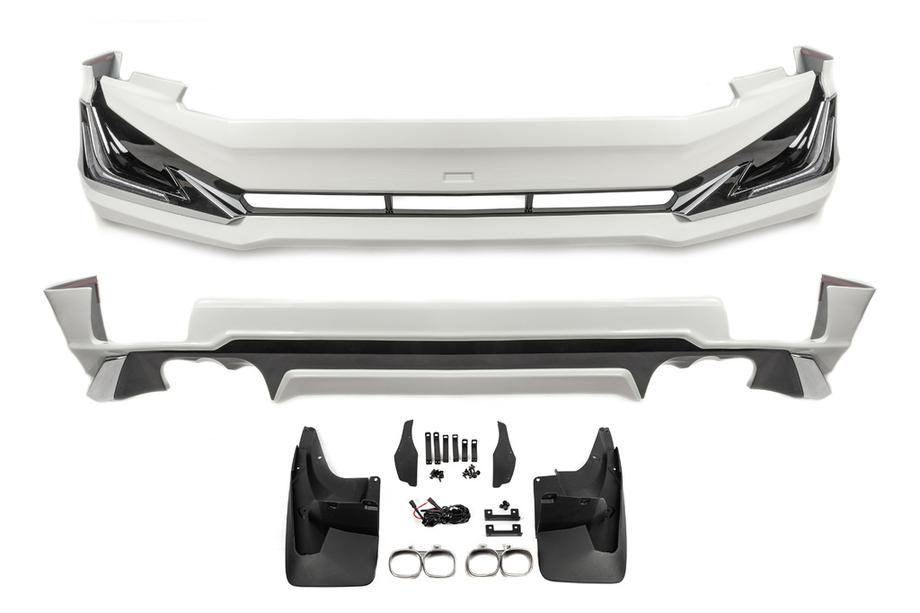 Toyota Land Cruiser Prado 150 2009-2023 Stoßstangenabdeckungen vorne und hinten Modelista V3-LED (2017-) Image