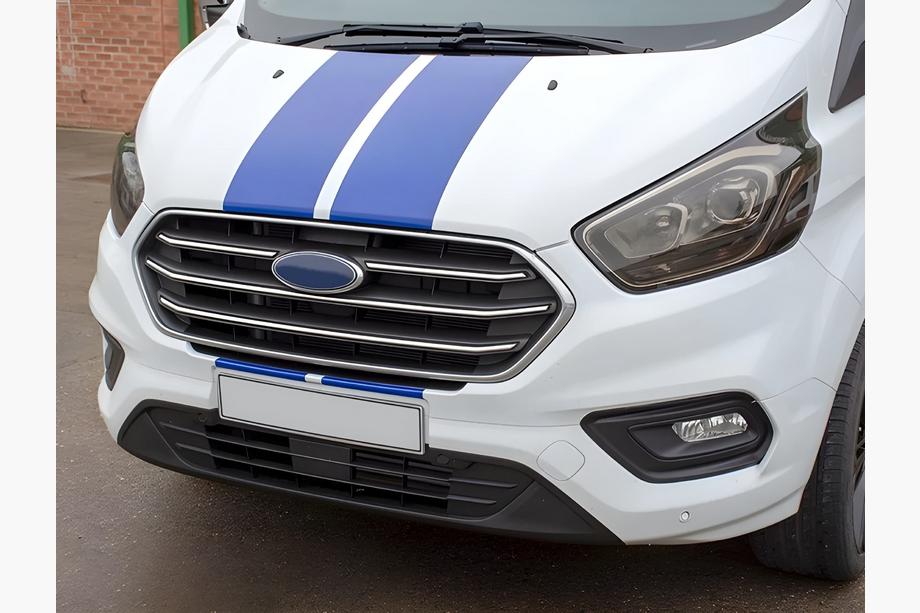 Ford Custom 2013-2022 Chrom Kühlergrill Abdeckungen 2018+ (4 Stk., Edelstahl) Image