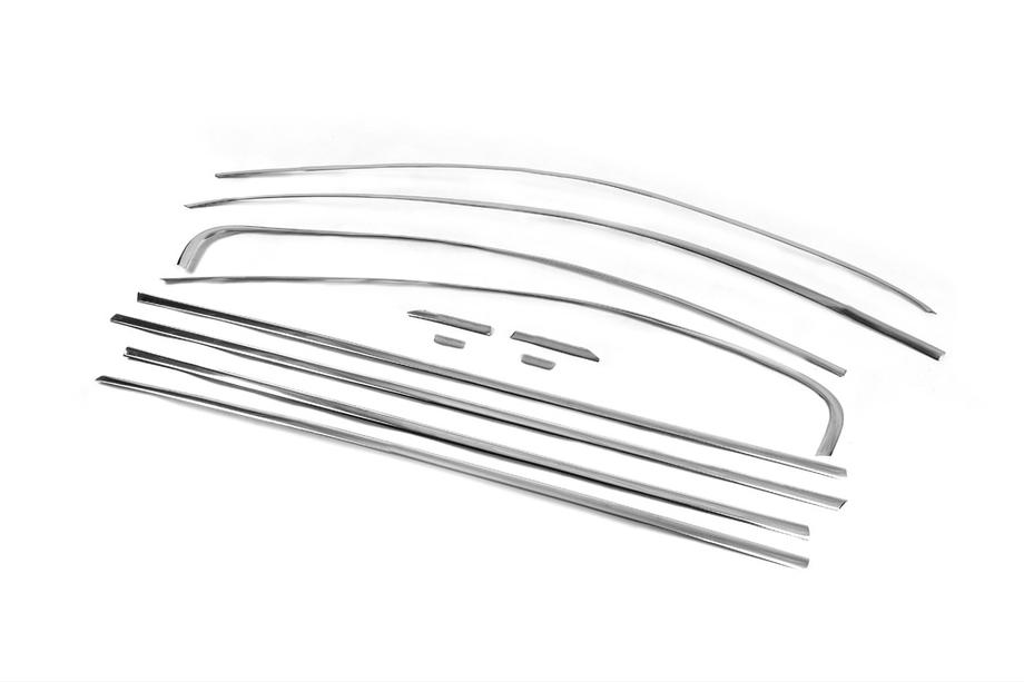 Volkswagen Jetta 2011-2018 Komplette Fensterumrandung Edelstahl (12-tlg.) OmsaLine - Italienischer Edelstahl Foto 4