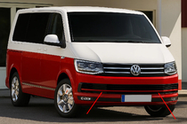 Volkswagen T6 2015-2024 Zierleisten für Kühlergrill Stoßstange 2015-2019 (3 Stk, Rot) Foto 1