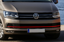 Volkswagen T6 2015-2024 Zierleisten für Kühlergrill Stoßstange 2015-2019 (3 Stk, Rot) Foto 6