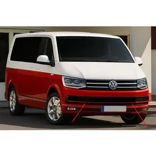 Zierleisten für Kühlergrill Stoßstange 2015-2019 (3 Stk, Rot) Volkswagen T6 2015-2024 Foto 1