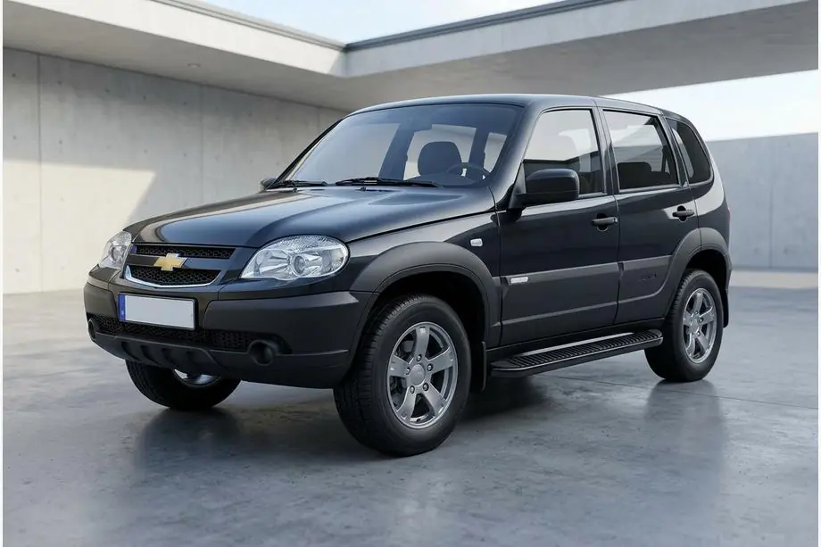 Chevrolet Niva 1998-2020 Seitenschweller Tayga Black (2 Stk., Aluminium) Image