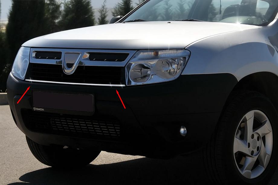 Dacia Duster 2008-2018 Zierleiste für Kühlergrill 2008-2014 (Edelstahl) Image