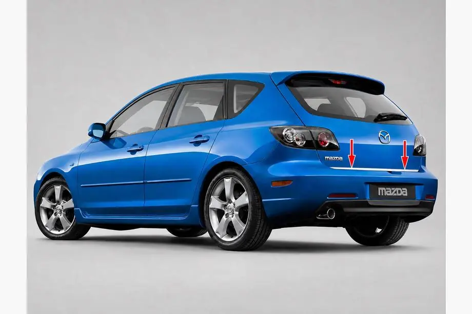 Mazda 3 2003-2009 Kofferraumleiste HB Edelstahl Foto 1