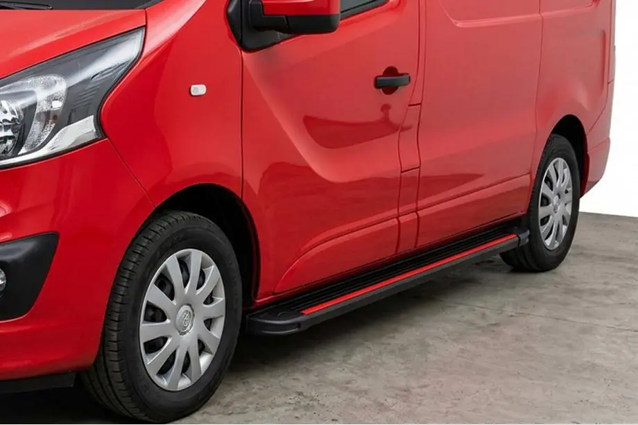 Renault Trafic 2015- Trittbretter Maya Red-Black (2 Stk., Aluminium) Image