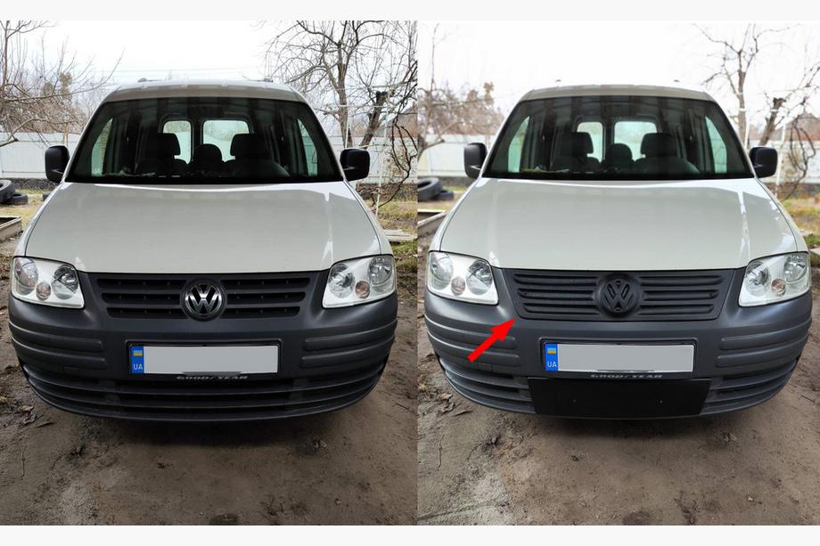 Volkswagen Caddy 2004-2010 Winterabdeckung für Kühlergrill (oben) Matt Image