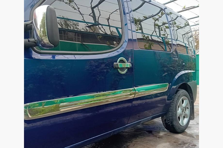 Fiat Doblo I 2005-2010 Türleisten Breites Modell (4 Stk, Edelstahl) OmsaLine - Italienischer Edelstahl Image