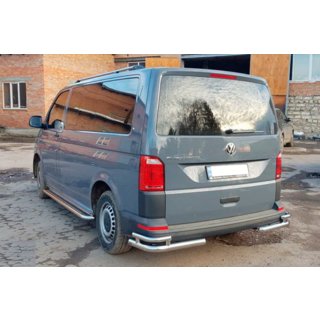 Hintere Eckschutzrohre AK003-Double (2 Stk., Edelstahl) Volkswagen T6 2015-2024 Foto 4