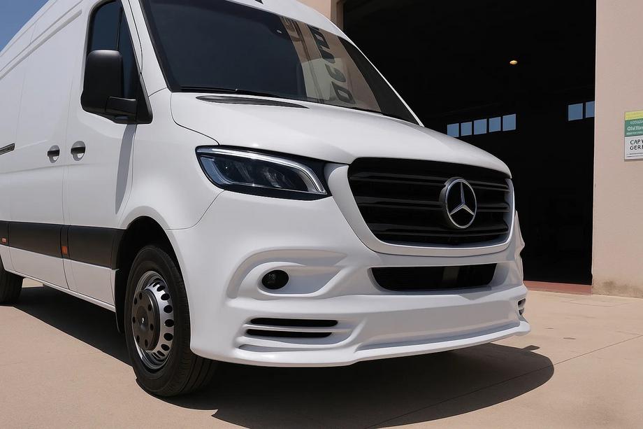 Mercedes Sprinter W907/W910 2018- Frontstoßstangenaufsatz V3 (grundiert zum Lackieren) Image