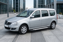 Renault Logan MCV 2005-2013 Trittbretter Allmond Grey (2 Stk., Alu) Foto 1