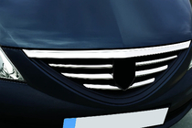Dacia Logan MCV 2004-2014 Chrom Kühlergrill Abdeckung 2004-2008 (Edelstahl) Carmos - Türkischer Edelstahl Foto 1