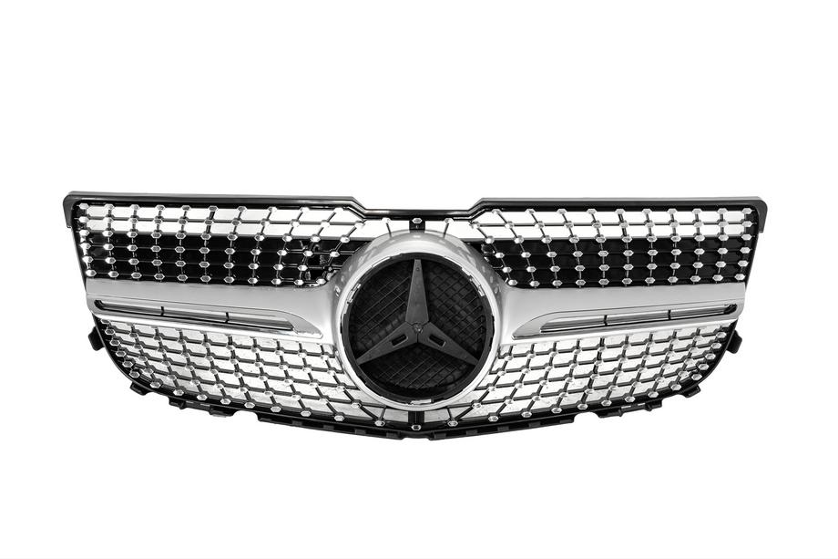 Mercedes GLK class X204 2008-2015 Frontgrill Diamond Silber (2013-2015) Für Kamera Foto 5