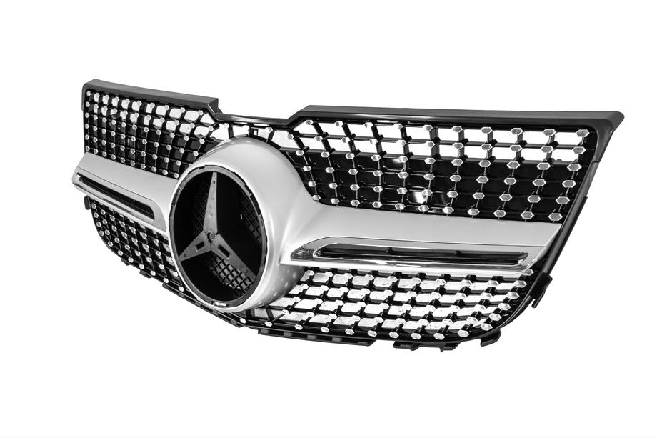 Mercedes GLK class X204 2008-2015 Frontgrill Diamond Silber (2013-2015) Für Kamera Foto 6
