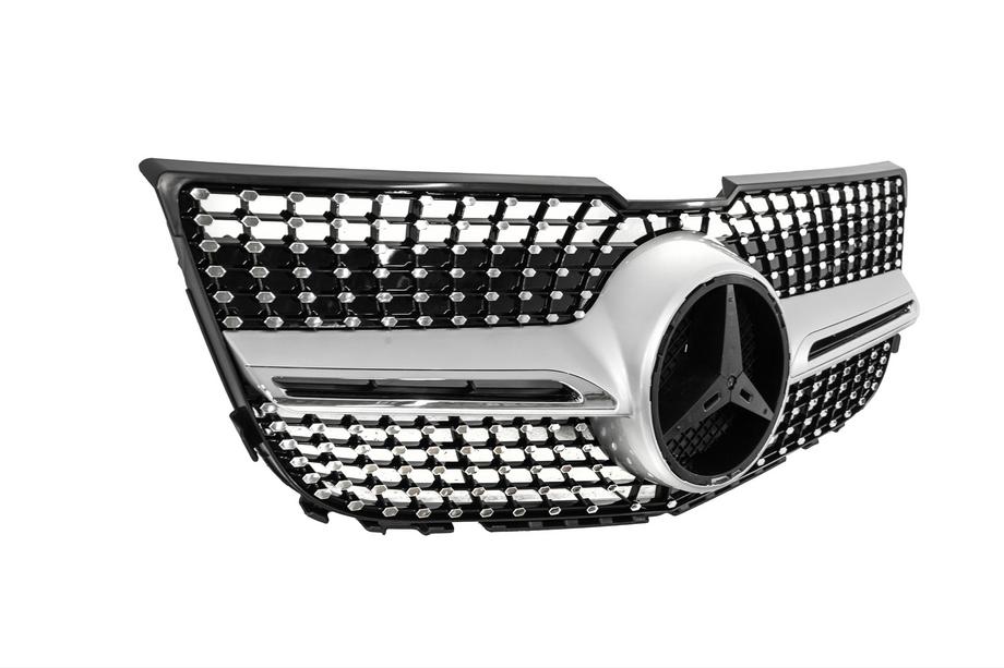 Mercedes GLK class X204 2008-2015 Frontgrill Diamond Silber (2013-2015) Für Kamera Foto 7