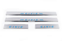 Honda Civic 1995-2001 Einstiegsleisten blau (Carmos, 4 Stk, Edelstahl) Foto 2