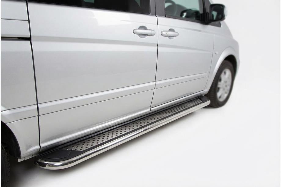 Mercedes Vito/V-class W447 2014- Trittbretter Maydos V2 (2 Stk., Aluminium) Kurz und Mittel Image